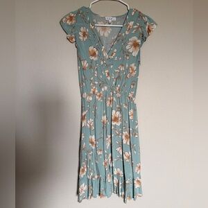 Aqua Floral Dress